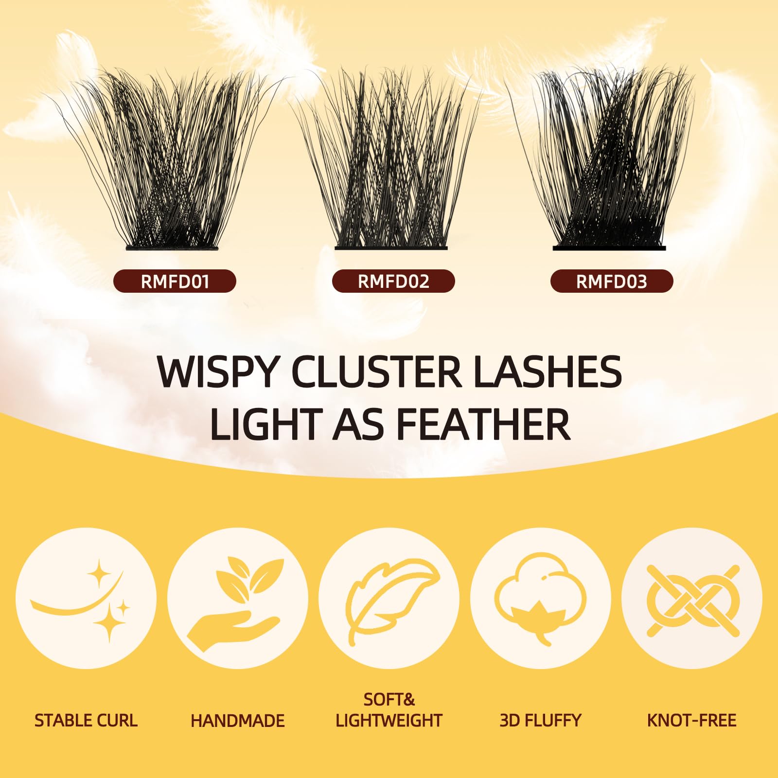 QUEWEL Lash Clusters 112 PCS Eyelash Clusters with Thin Band Cluster Lashes Natural Look Soft and Lightweight Cluster Eyelash Extensions for Beginner DIY Lash Extensions Use at Home (RMFD-01) - Image 4