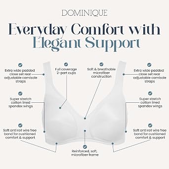 Dominique Isabella (Isabelle) Wire Free Cotton Lined Soft Cup Bra #5316 - Lingerie for Women