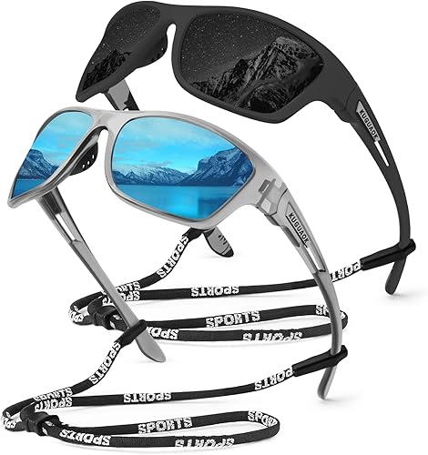 KUGUAOK Gafas de sol deportivas polarizadas para hombres, para conducir, ciclismo, pesca, gafas de sol 100% con protección UV