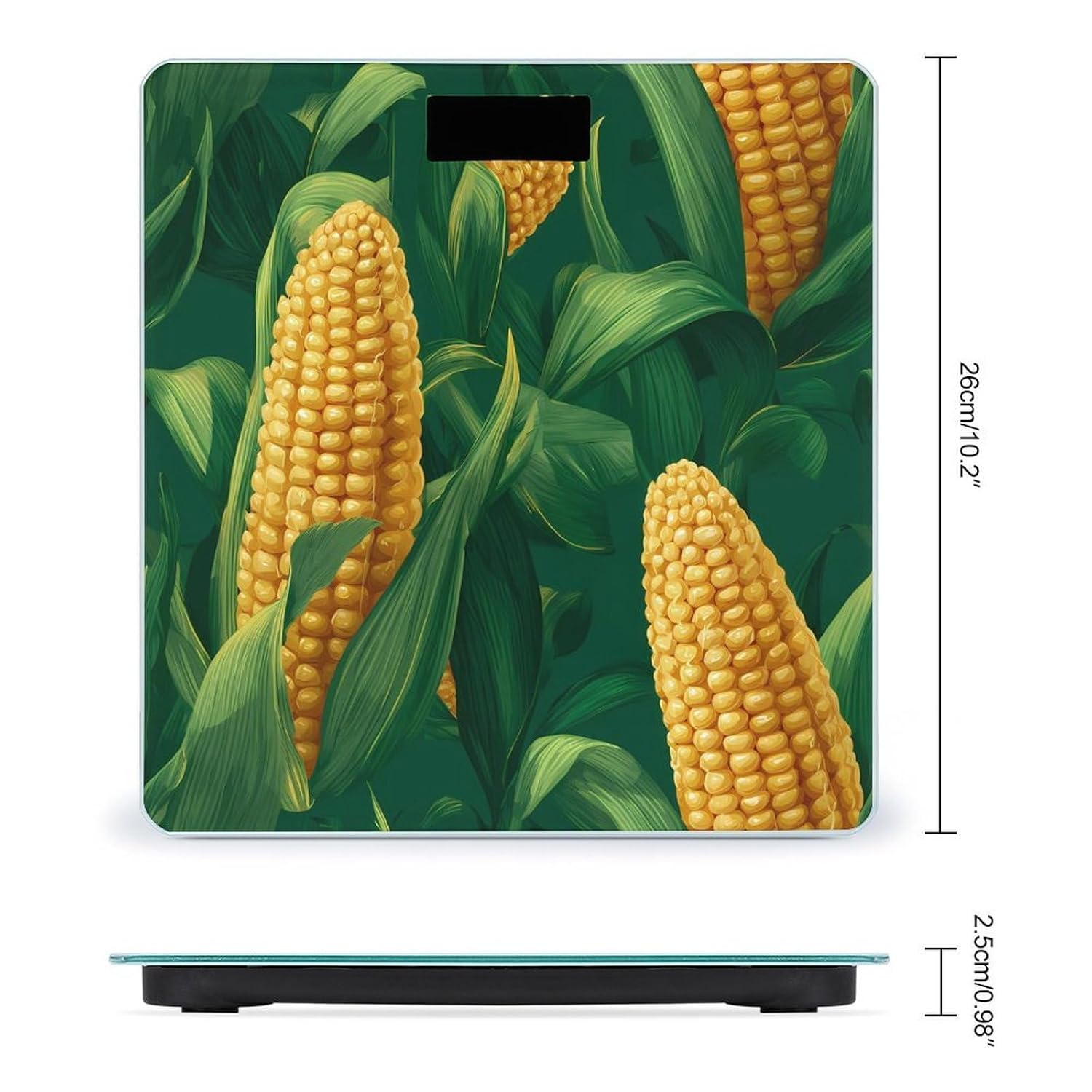 Corn Cobs Green Leave Digital Body Weight Scale LCD Backlight Display for Bathroom Gym