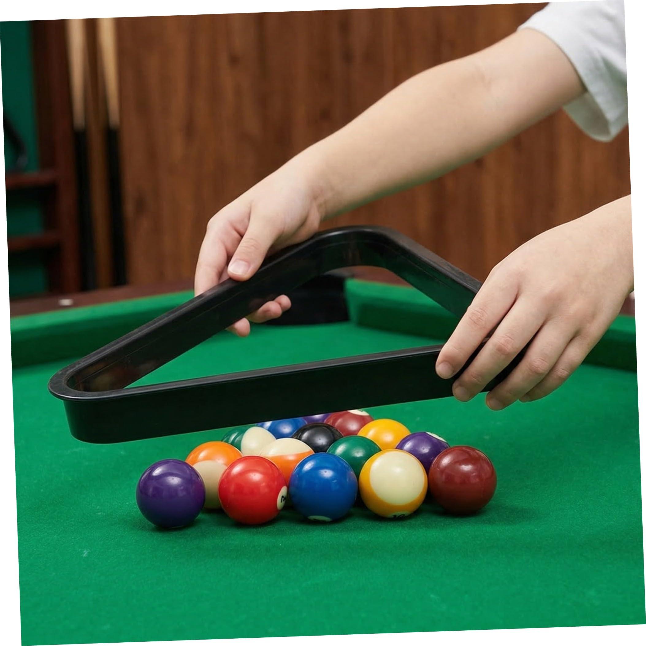 TOYANDONA Triangolo per Biliardo Robusto in Plastica Nero per Organizzare Palline da Pool e Biliardo, per Sala Giochi e Centro Comunitario