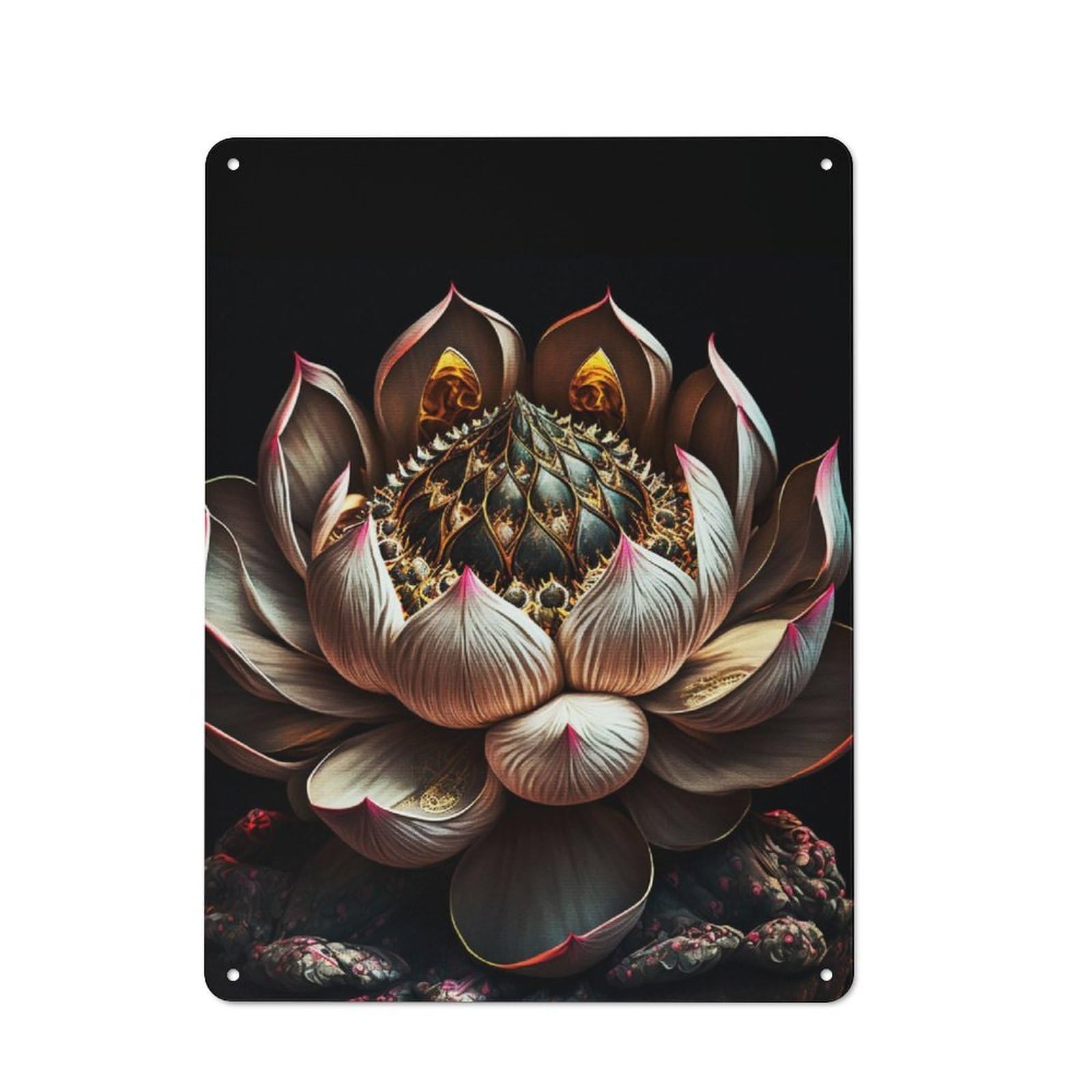 Junmoney Devils Lotus Tin Sign 40X30cm With For Home Bar Wall, Vintage Decor, For Garage, Workshop And Man Cave Decoration