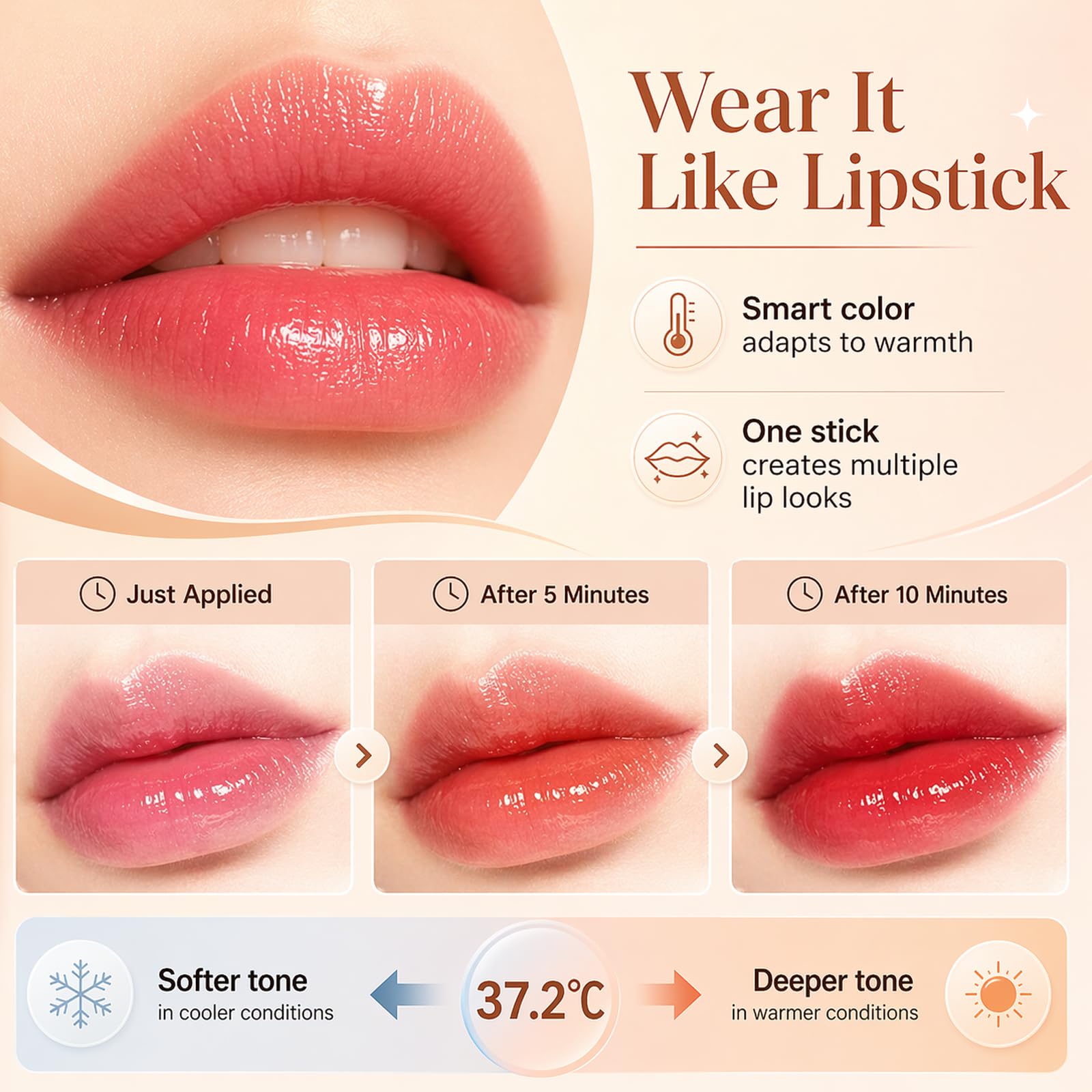 Areliaa Lipstick,Areliaa Signature Lipstick,PH Lipsticks Color Changing,Deep Nourishment, Keeping Makeup (1pc) - 3
