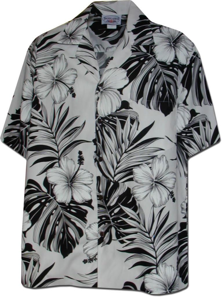 Monstera Leaf Hibiscus Floral Men's Hawaiian Shirt