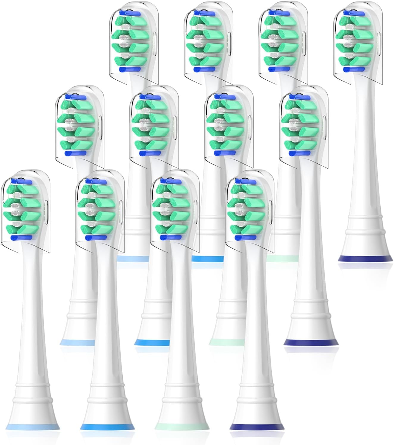 Replacement Heads Compatible with Sonicare Toothbrush, Replacement Brush Head for Philips Sonicare Electric Toothbrush 4100 5100 6100 9900 C2 W3 and More Click-on Handles 12 White Replacement Heads Compatible with Sonicare Toothbrush, Replacement Brush Head for Philips Sonicare Electric Toothbrush 4100 5100 6100 9900 C2 W3 and More Click-on Handles 12 White