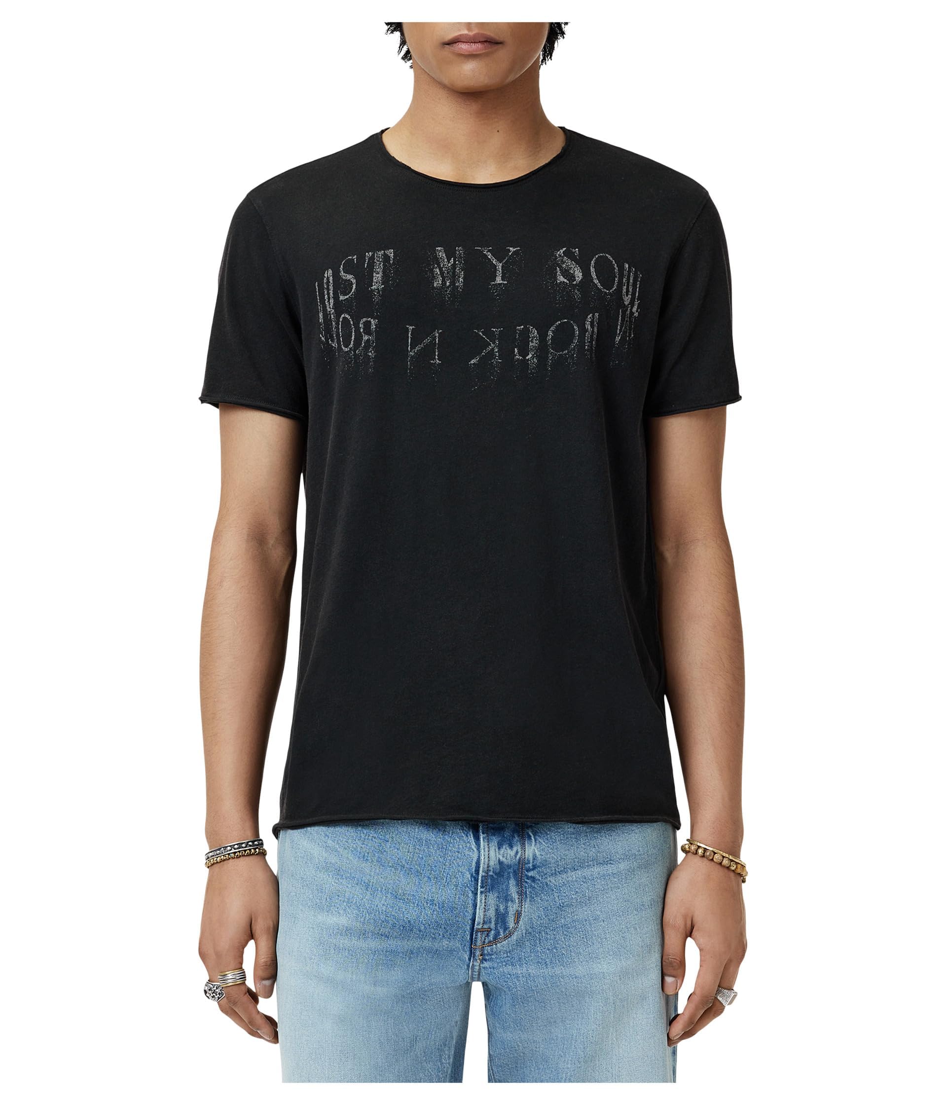 John Varvatos Men's Lost My Soul Tee, Black, Large