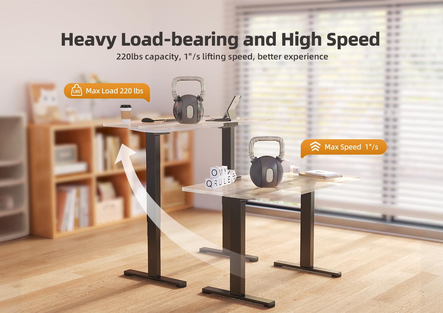 Amazon.co.jp: Claiks デュアルモーター スタンディングデスクフレーム