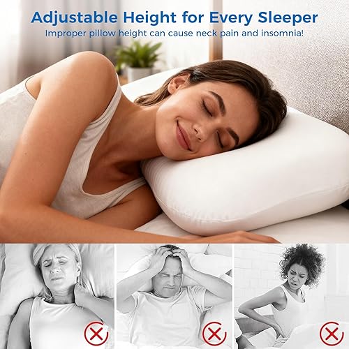 Miniatura 3 de Almohada cervical para el cuello para aliviar el dolor, almohada de espuma viscoelástica sin olor para dormir, almohada ergonómica de contorno