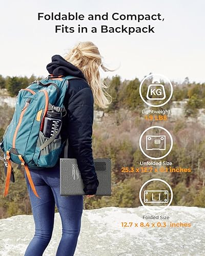 Miniatura 6 de Cargador de panel solar de 30 W Panel solar plegable IP65 Cargador solar impermeable con QC3.0 USB y salida CC (10 conectores) 24% de alta