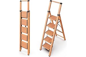 Library ladders: Sturdy & Portable 5-Step Stepladder for Your Book or Inventory Management Needs