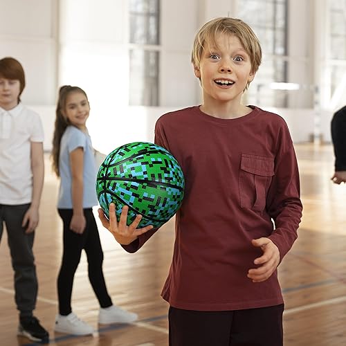 Miniatura 4 de Pelota de baloncesto oficial de goma para interiores y exteriores, tamaño 34567 para niños, jóvenes, adolescentes, niños y niñas, ideas de regalo