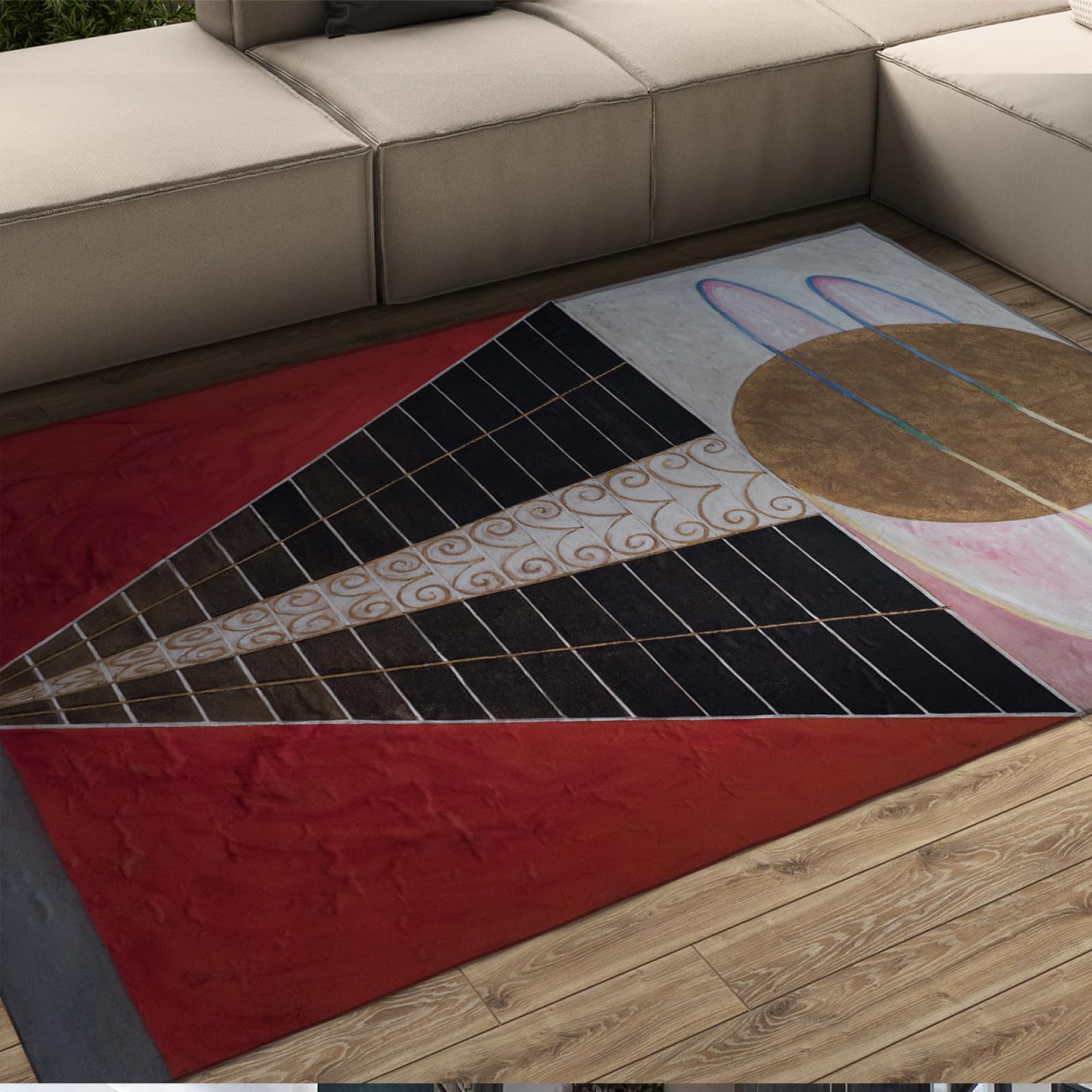 Tapis antidérapant de salon style Retable n°2 grand tapis d'art de chambre et cuisine 120x160