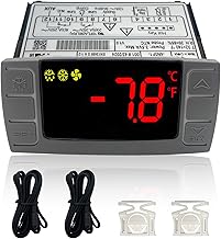 XR03CX-4N0F1 Temperature Controller with Sensor Probe, 120V Thermostat Controller Compatible with Dixell Temperature Controller Fit for Refrigerators/Freezer Replace # XR03CX, W0302186, XR03CX-4N1C0