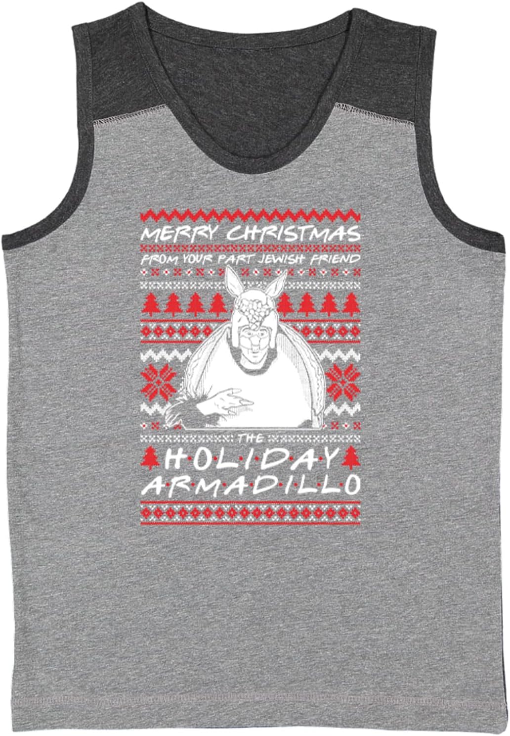 Haase Unlimited Merry Christmas - Holiday Armadillo Youth Contrast Back Tank Top