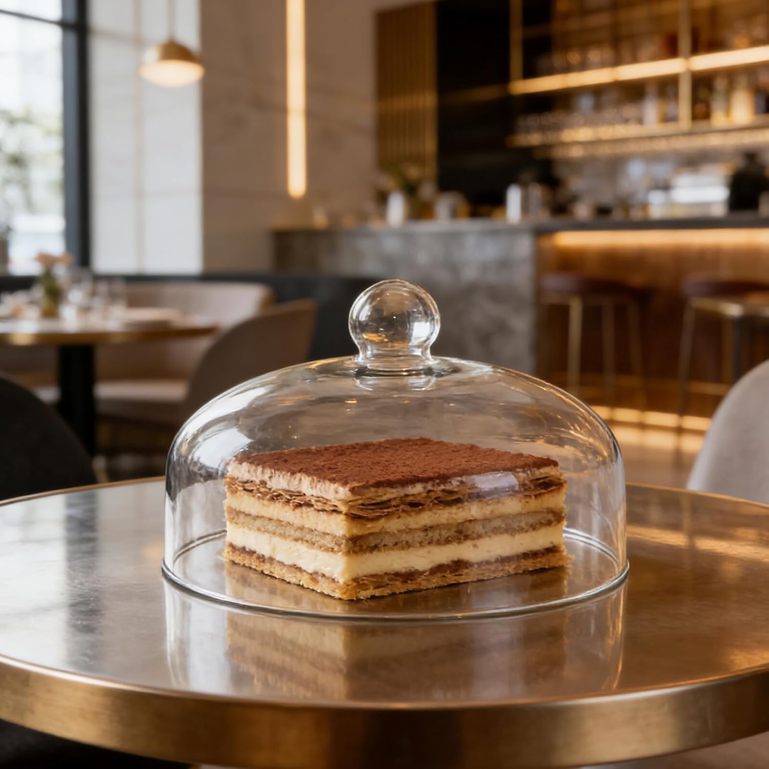 Glass Cake Dome Cover 30cm Diameter 19cm Height Food-grade Lead-free Glass Dustproof Food Cover for Party and Home Use