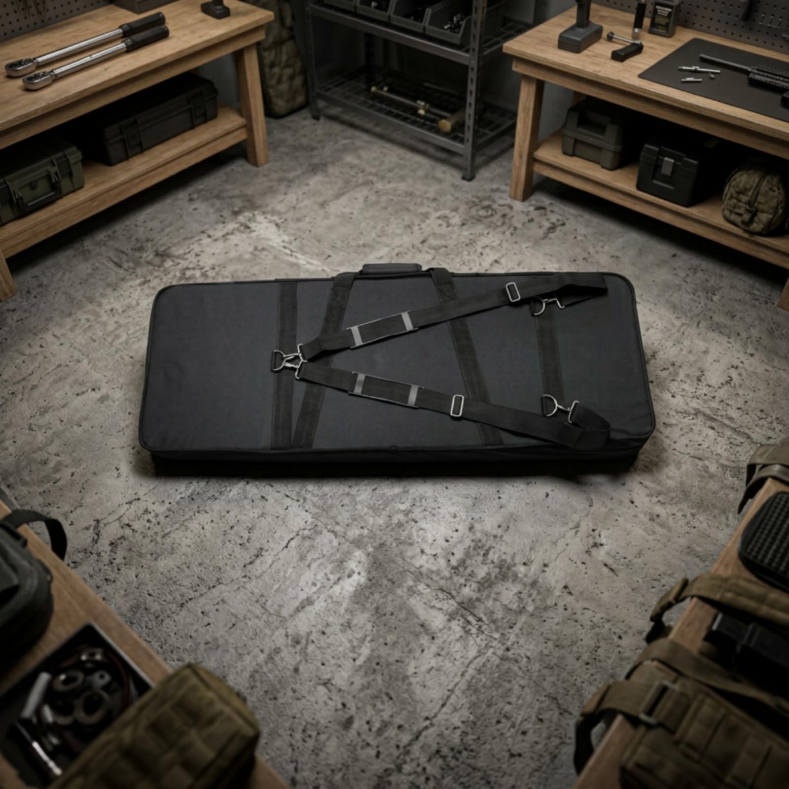 Custodia Chitarra Elettrica Borsa Custodia Valigetta Tracolla Imbottita in Tela con Interno in Schiuma Fodera in Flanella Tasche Multiple Chiusura con