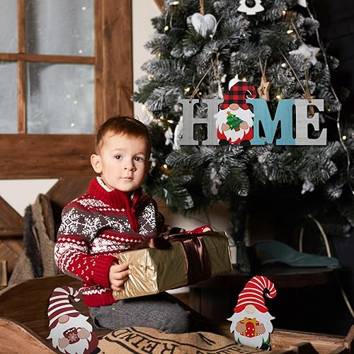 Miniatura 5 de Letrero de gnomos intercambiables de madera, gnomos de Pascua, decoración del hogar, decoración de temporada del día de San Patricio, letrero de