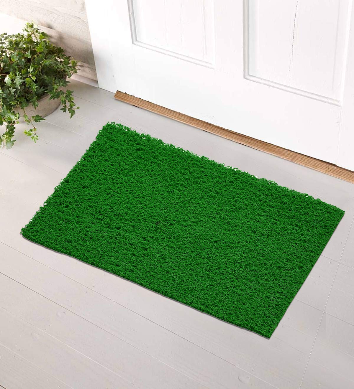 KAVACH ENTERPRISE Home Artificial Grass Doormat | Waterproof Spaghetti Design Foot Mat with Anti-Slip Rubber Back | Floor Door Mat for Home, Bedroom, Bathroom & Offices