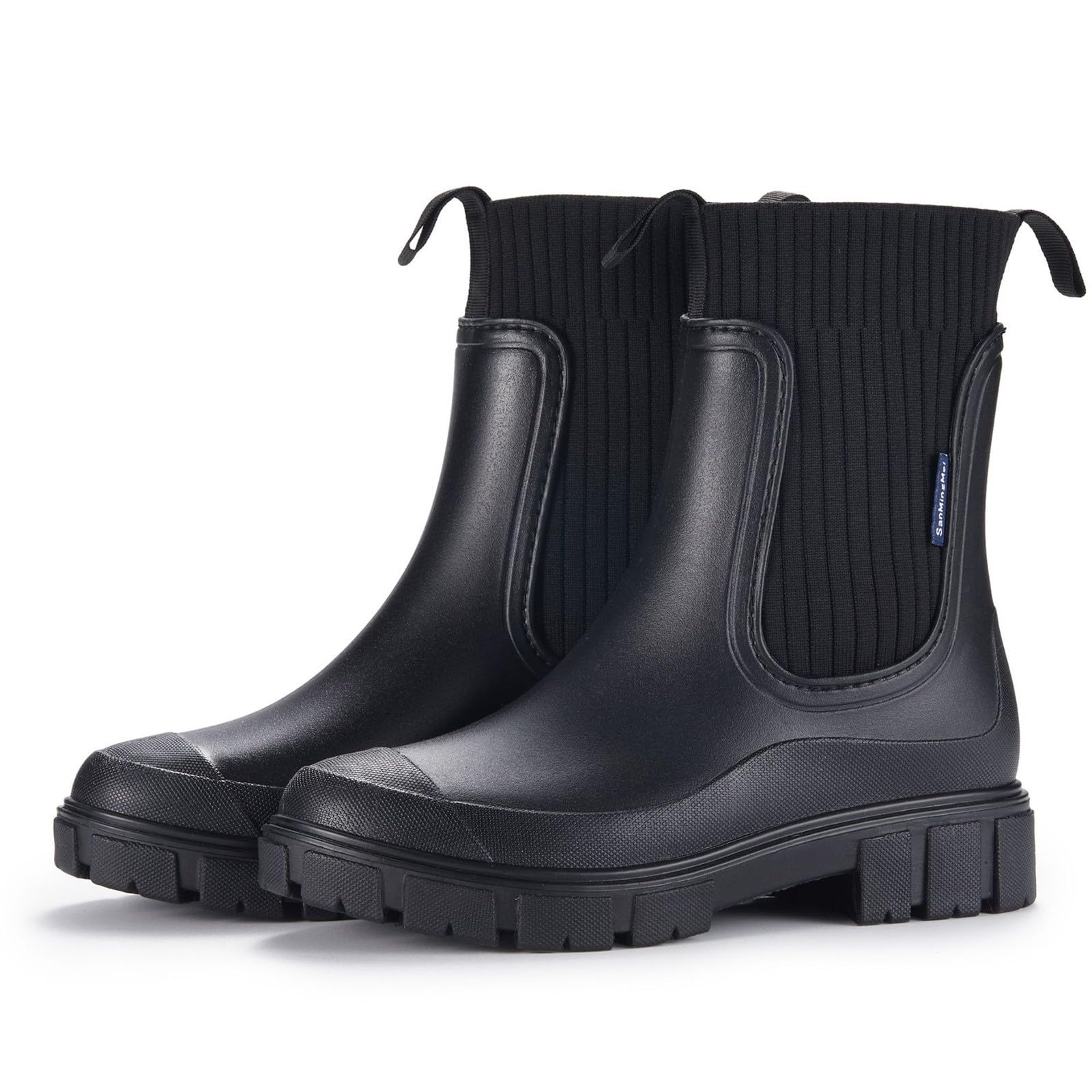 Botas de goma para mujer, botas de equitación, botas de media altura, botines para hombre, botas de equitación, botas de goma de media altura, botas de lluvia planas, impermeables, botas de