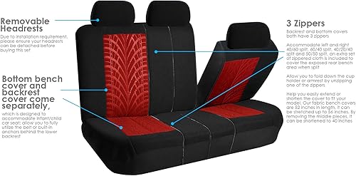 Miniatura 5 de FH GROUP FH-FB071115 juego completo de fundas de asiento de viaje, apto para bolsa de aire y división trasera, con tapetes para piso de vinilo