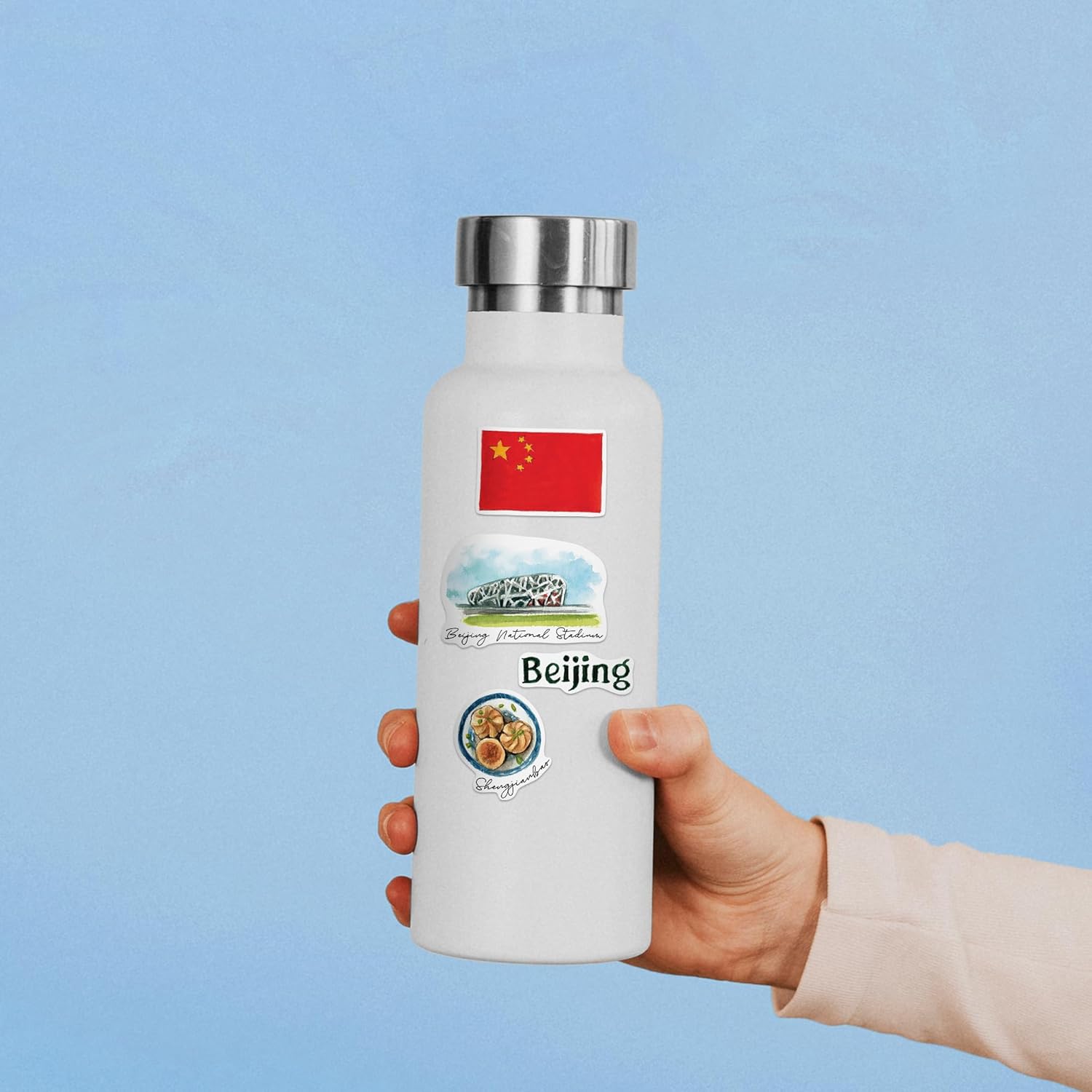 Navy Peony Ancient China Travel Stickers (28pcs) - Watercolor, Waterproof, Chinese-Themed Vacation Decals for Journals, Scrapbooks, Luggage, Tumbler - Image 9