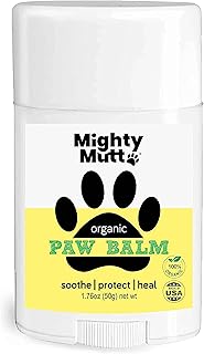 Mighty Mutt Dog Paw Balm | Organic, Natural and Healing | Lick Safe | Soothing Paw Pad Moisturizer | Dog Nose Balm and Paw Soother | 1.76 oz