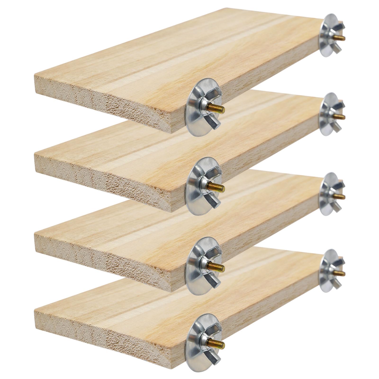 4 Pièces Perroquets Plate-Forme De Repos Plateformes d'escalade en Bois Chinchilla Tremplins en Bois Planches à Ressort Rectangulaires pour Oiseau, Perroquets, Hamsters, Gerbilles