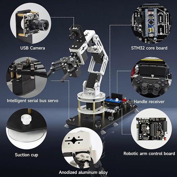 Yahboom DOFBOT-SE Robotic Arm Virtual Machine Open Source Programming AI Visual Recognition 6DOF Robotic Arm Moveit Python Desktop Project Research ROS Robot