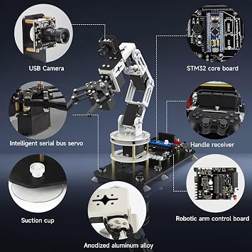 Yahboom DOFBOT-SE Robotic Arm Virtual Machine Open Source Programming AI Visual Recognition 6DOF Robotic Arm Moveit Python Desktop Project Research ROS Robot