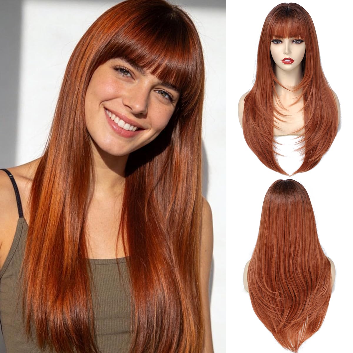 PARXITN Bob Perücke mit Pony Blond Perücke 28cm Synthetikhaa