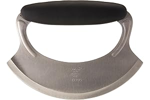 Amco Stainless Steel Mezzaluna with Salad Chopper Blade