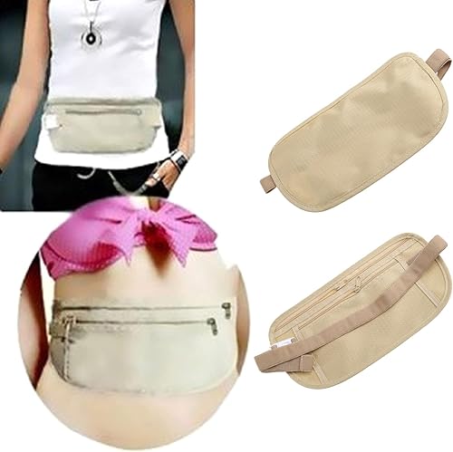 Miniatura 3 de Cinturón de dinero mejorado para viajes, bolsa de seguridad RFID oculta antirrobo para pasaporte, cangurera para hombres y mujeres, regalo de
