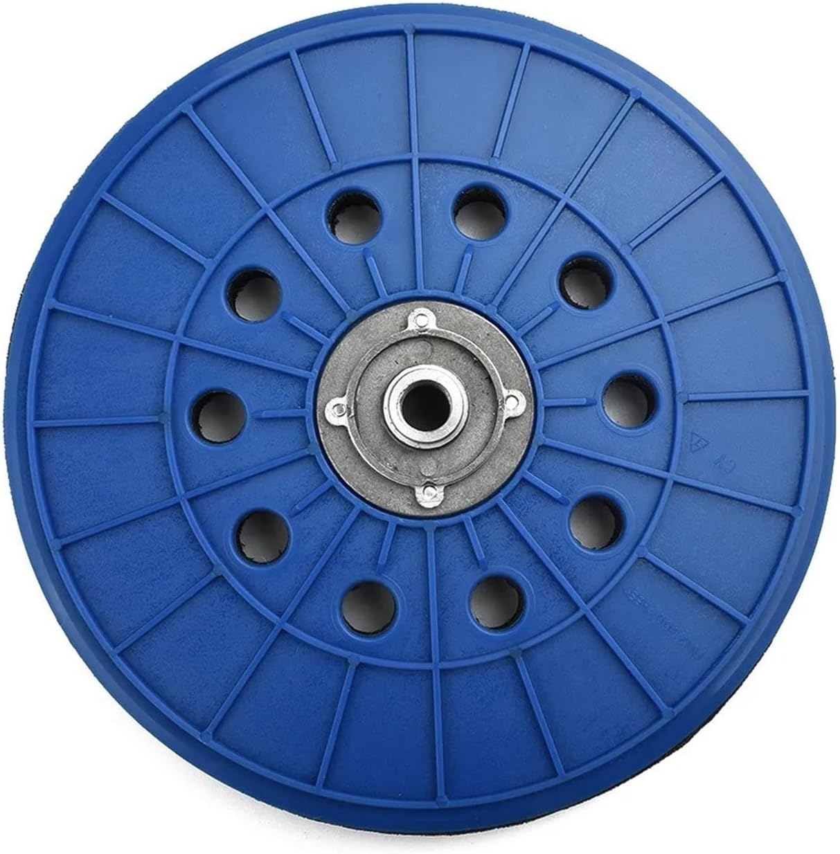 Bench Grinder Buffing Wheel, 9 Inch 210mm 10 Holes Drywall Sander Backing Pad Hook and Loop with 14mm Thread Grinder Accessories Blue Abrasive Tool