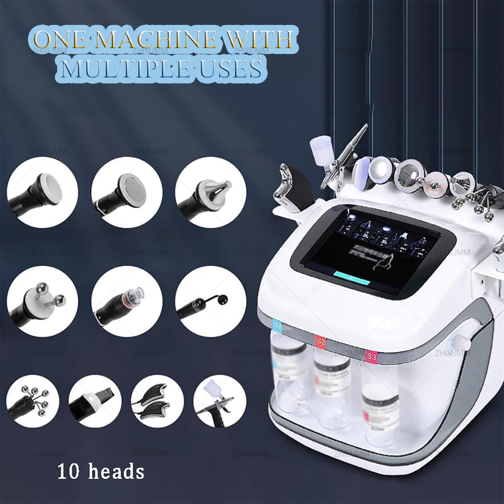 UrząDzenie Do PielęGnacji SkóRy Twarzy, Hydro Facial Machine Professional Water Oxygen Aqua Peel Machine Z NapinająCym SkóRę, Przeciwzmarszczkowym Sprayem Do Twarzy I Peelingiem Do SkóRy