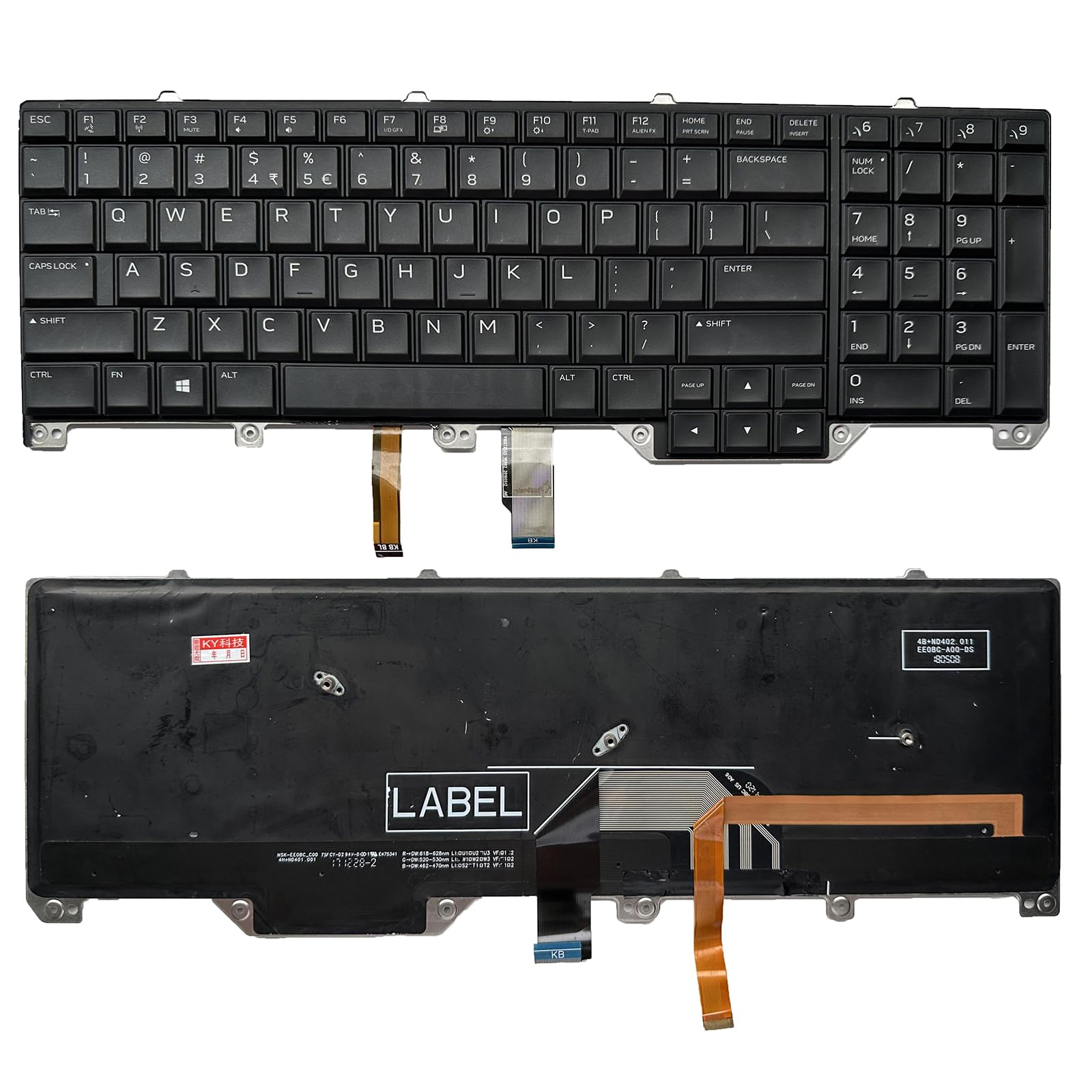 Siakoocty Laptop Replacement US Layout with Backlight Keyboard for Dell Alienware 17 R4 & Alienware 17 R5 Laptop, Dell Alienware 17 P31E 00WN4Y 0WN4Y