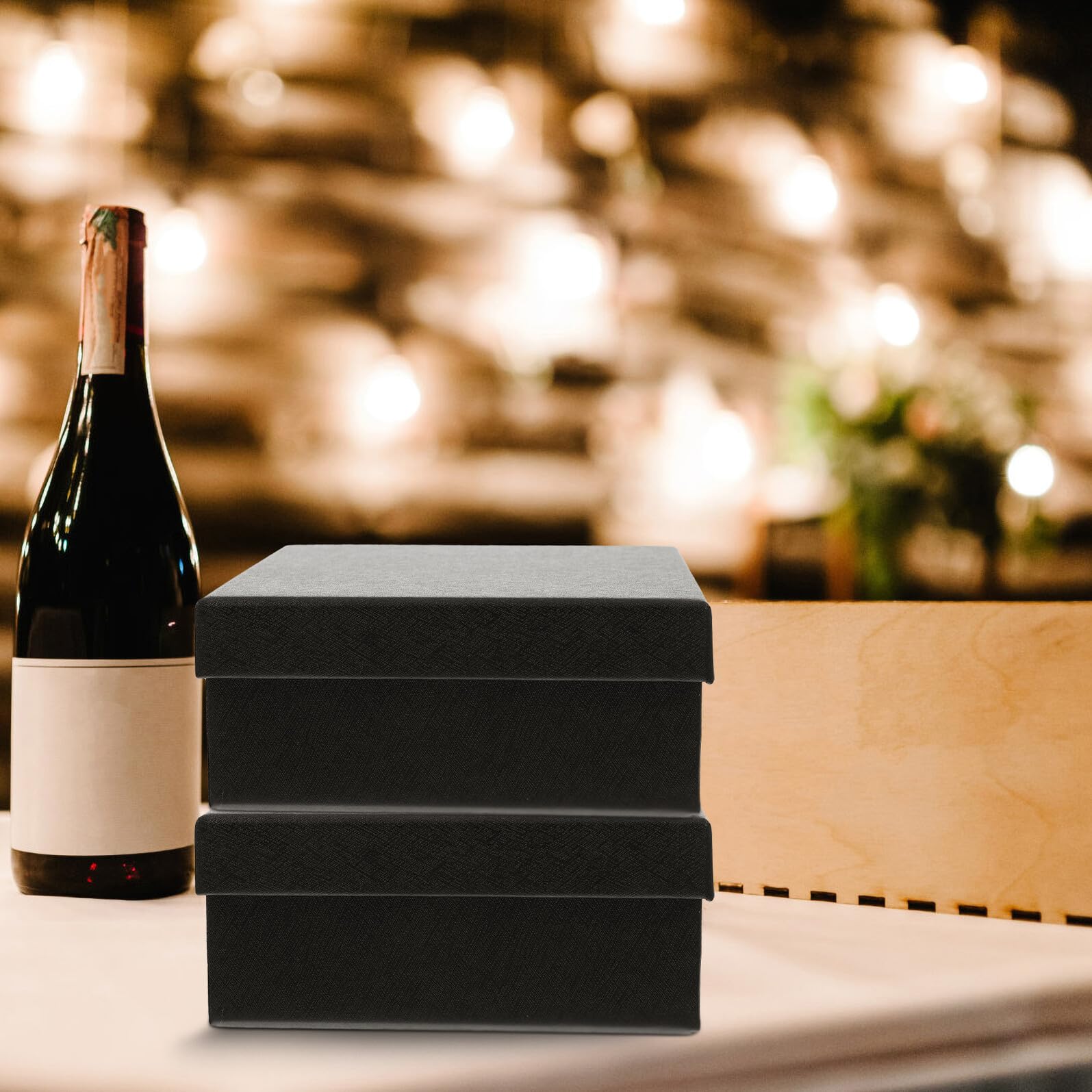 IWOWHERO 10 Stück Teiliges Schwarzes Geschenkbox Extra Dickem Stabilem Karton Quadratisch Vielseitig Verwendbar als Dekorative Hochzeit Verpackungskisten für Schmuck Süßigkeiten