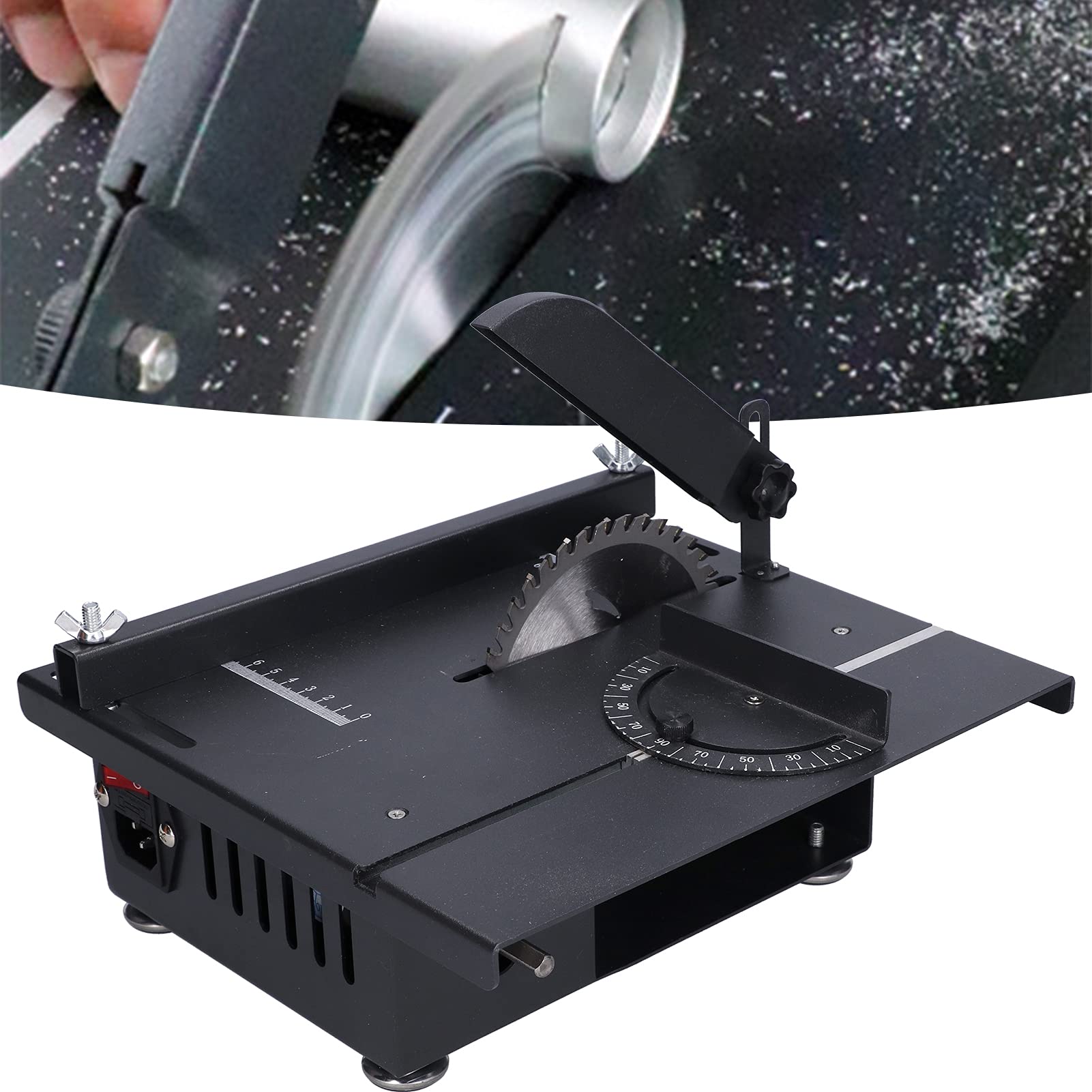 Piła stołowa Mini Piła stołowa Wielofunkcyjna Mini Piła stołowa Do Obróbki Drewna Mini Piła stołowa 1200 W Konstrukcja przesuwna Przesuwne Piły (wtyczka UE