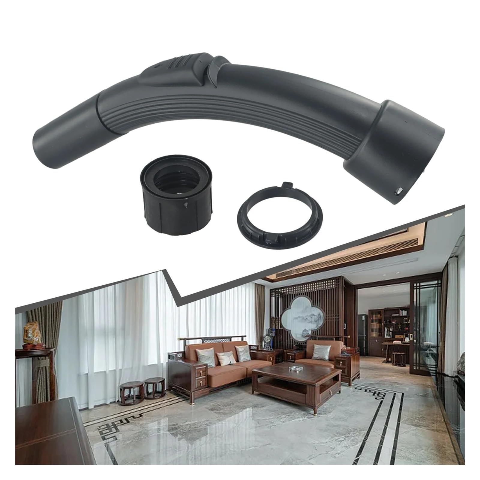 Varita De Aspiradora De Repuesto Negra Con Mango Flexible Y Manguera Curva, Compatible Con Hoover, Conexión De 32mm