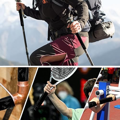 Miniatura 6 de 2 rollos de cinta de silicona autofusible de 1 pulgada x 20 pies, cinta de goma impermeable, negro, cinta de reparación de manguera de plomería de