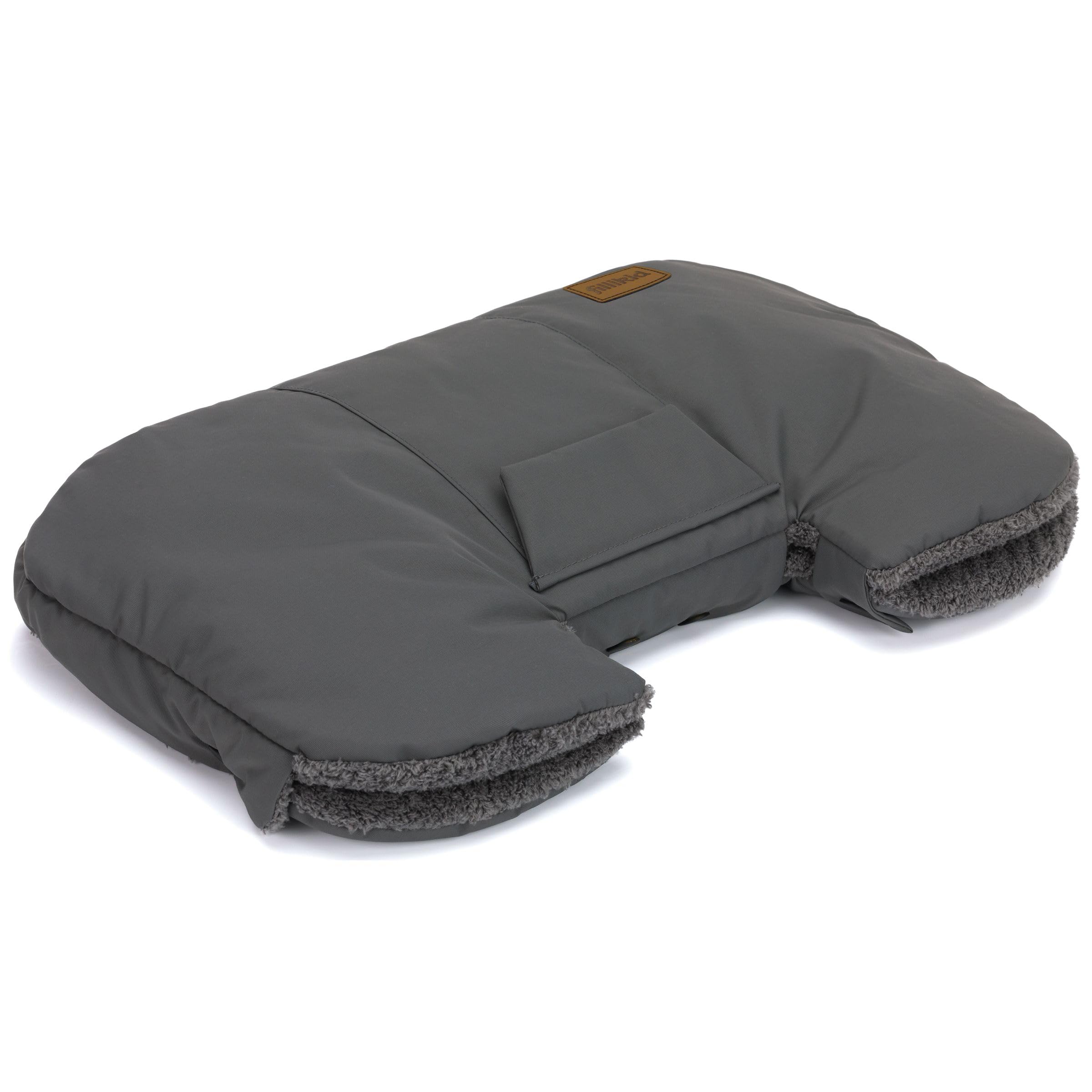 Fillikid Handwärmer Kalix Teddy Exklusiv | Kinderwagen Handmuff mit kuscheligem Teddyfell | Wind- & wasserabweisend, warmes Fleece Innenfutter, waschbar | Universell passend für Buggy & Kinderwagen