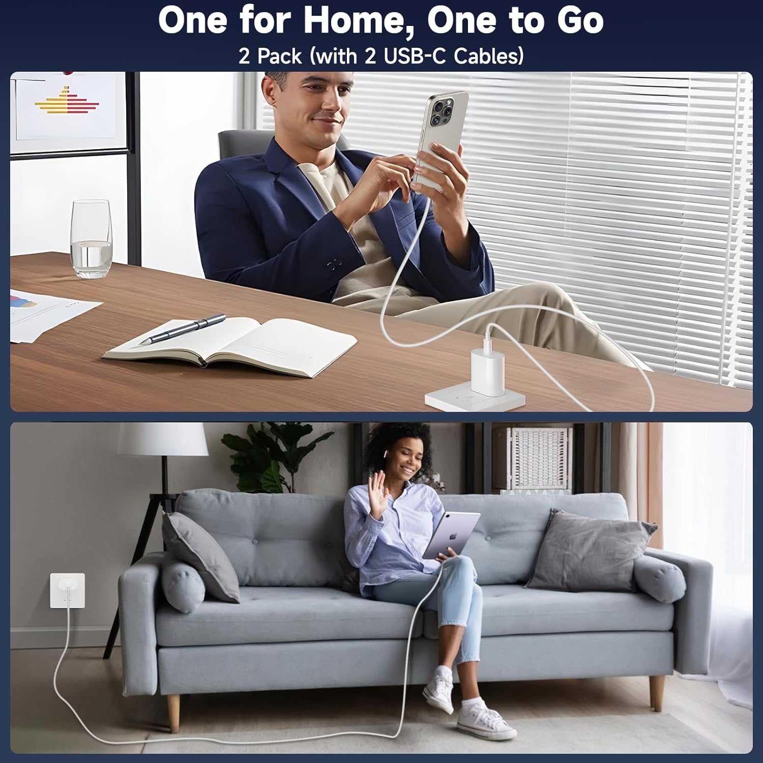 20W USB C Fast Charger MFi Certified for iPad A16/10th Generation, iPad Pro 13/12.9/11 inch 6th/5th/4th/3rd, iPad Air 13/11 inch/4th/5th, iPad Mini, PD Fast Charger with 6.6ft USB C to C Charging Cord - Image 8