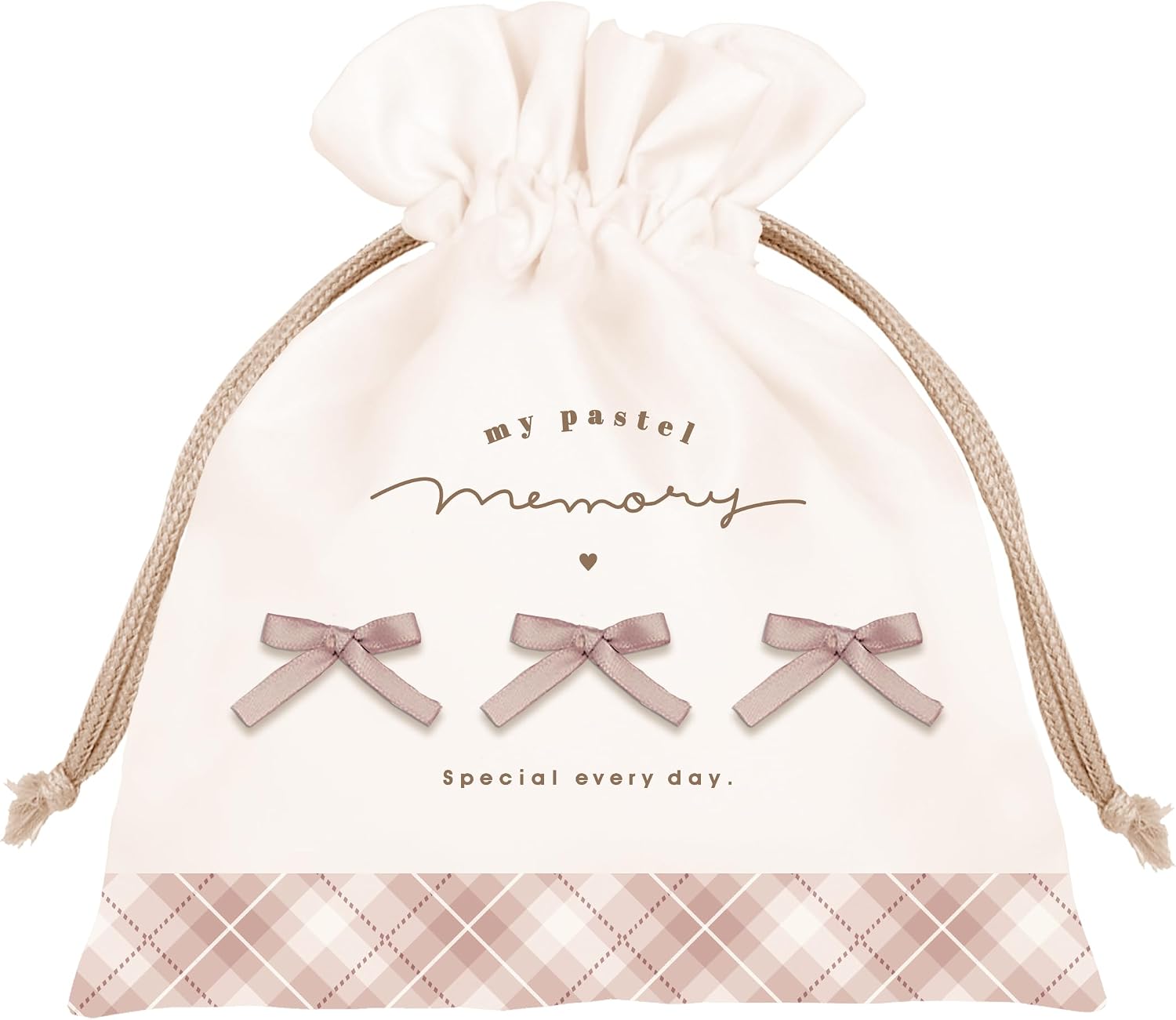 Coolia 06242 Ribbon My Pastel Memory Latte Drawstring Bag