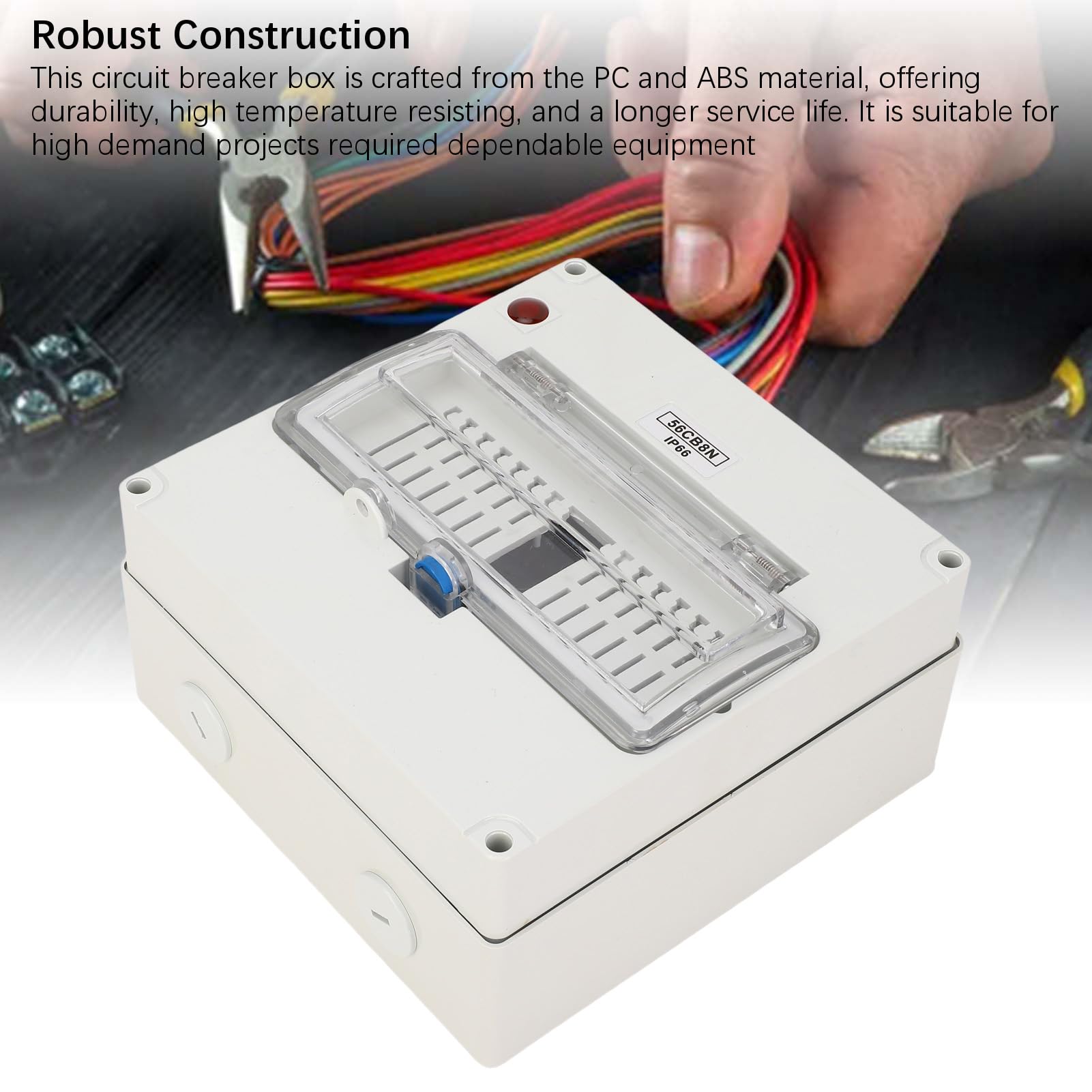 Scatola di Distribuzione Dell'energia Resistente Alle Intemperie IP66 con Indicatore Luminoso Costruzione in PC ABS, Resistenza All'olio di Polvere e, Cantiere di Comunicazione Adatto