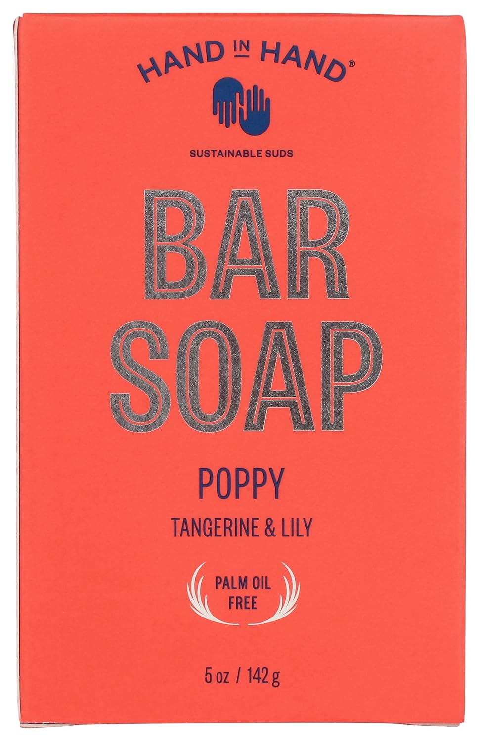 Hand in Hand Bar Soap Poppy Tangerine and Lily, Palm Oil