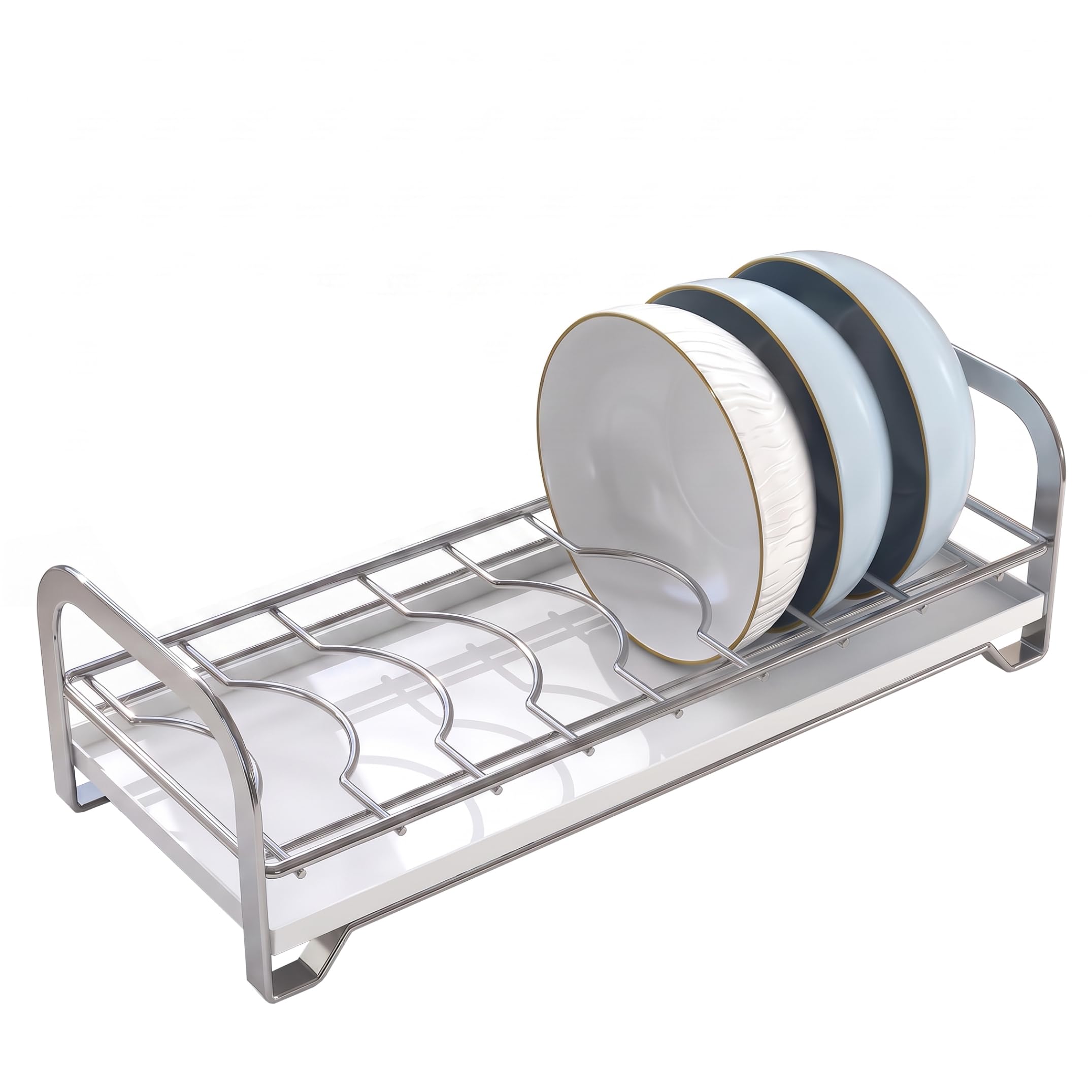 Estante para secar platos compacto de 13.5 pulgadas para solucionar la falta de espacio