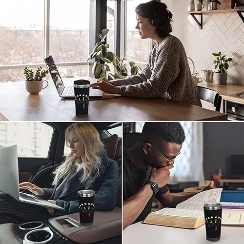 Miniatura 8 de axxor Taza de café de acero inoxidable con doble aislamiento al vacío con tapa a prueba de fugas, taza de café para viajes, hogar, campamento