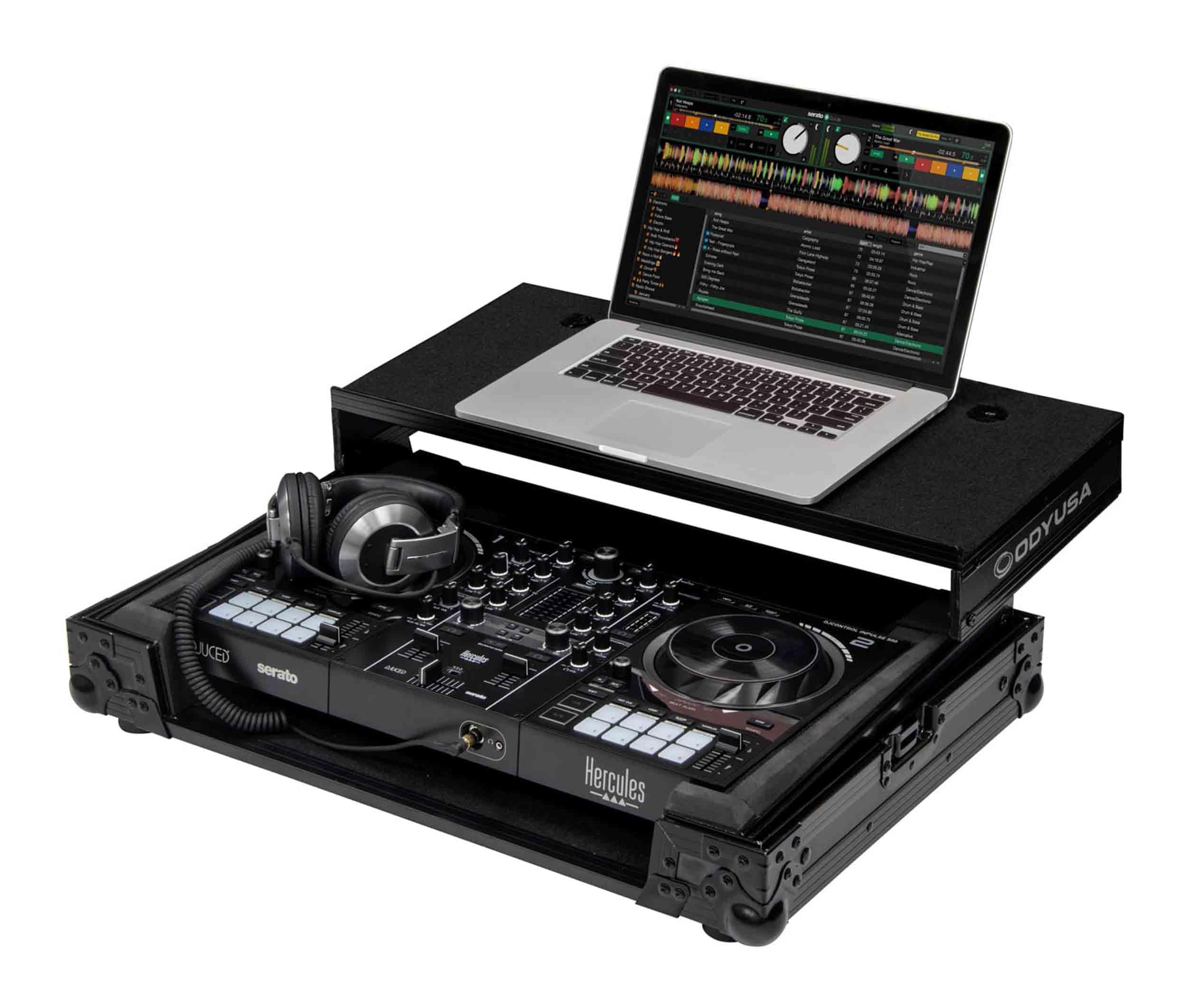 Hercules DJControl Inpulse 500 Black Label Flight Case with Glide Style Laptop Platform