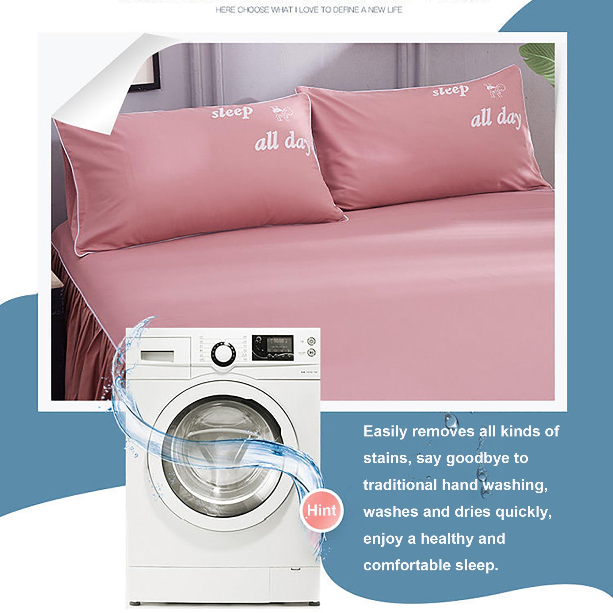 Faldón de Cama Set, Funda de Cama con Volantes, Suave Transpirable Sábanas con Volantes, Fundas De Almohada, Lavable A Máquina para Dormitorios De Estilo Rústico Y Moderno