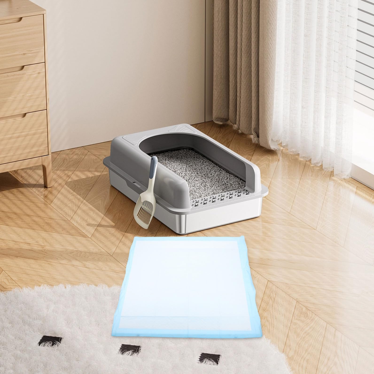 ibasenice Alèse pour Chiot Super Absorbante 60x60 Cm en Non-tissé | Format L, Usage Voiture et Cage, Absorbe le Liquide Instantanément, Lot Unitaire