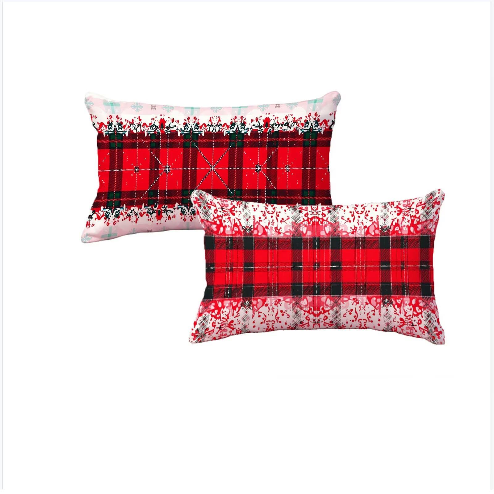 Taies d'oreillers Noël 50x70cm lot de 2 housses de coussin imperméables en velours